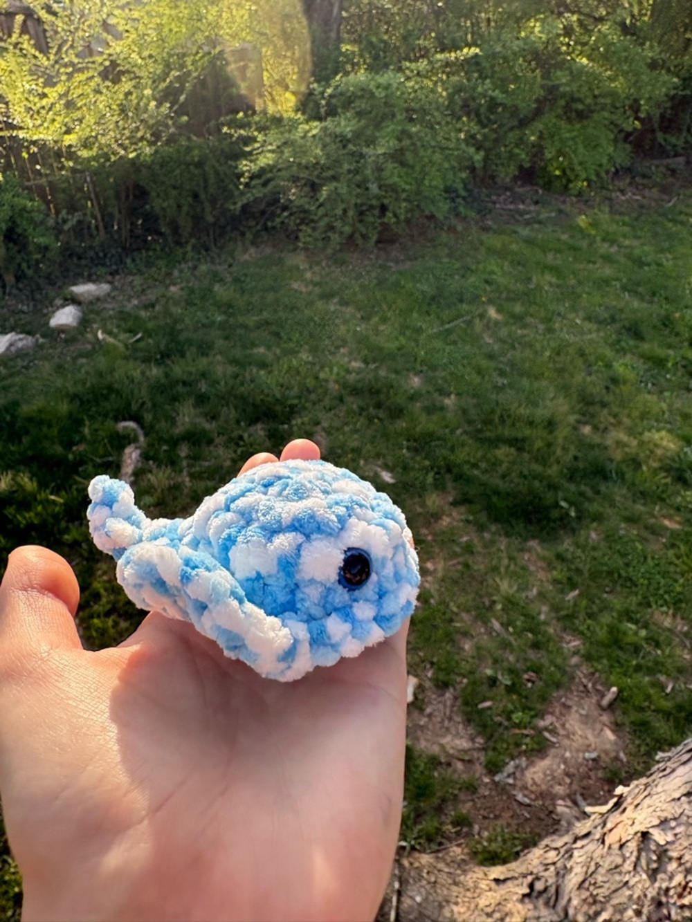Blue Raspberry Stingray Plush – Handmade Crochet Ocean Animal - Picture 5 of 9